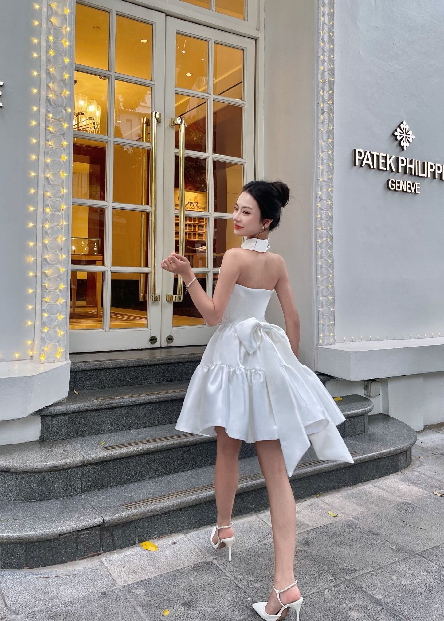 Layered Halter-neck Mini dress