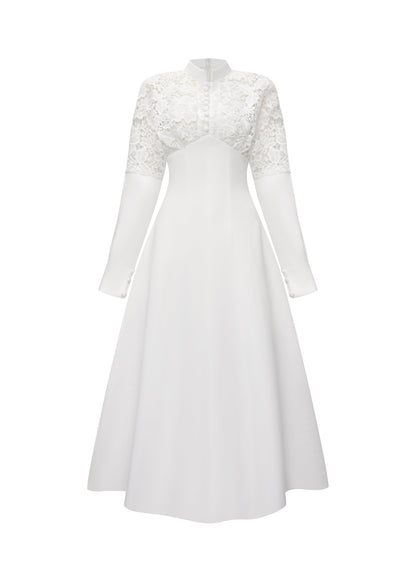 Emily Lace long sleeves Midi dress