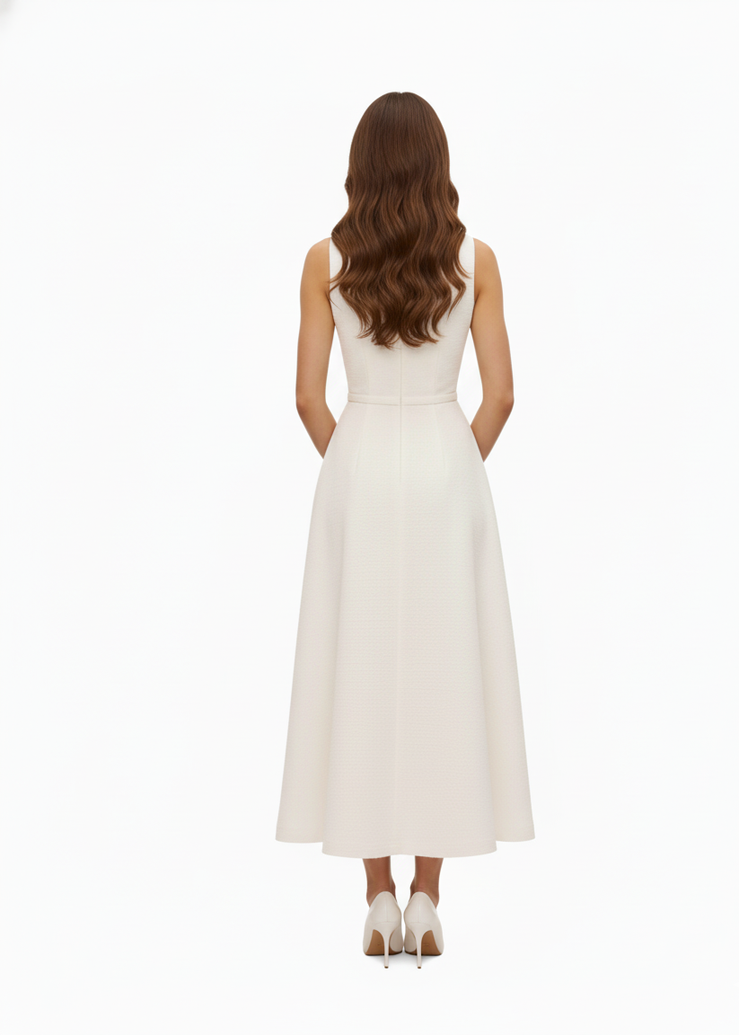 Lisana Highneck Midi Dress