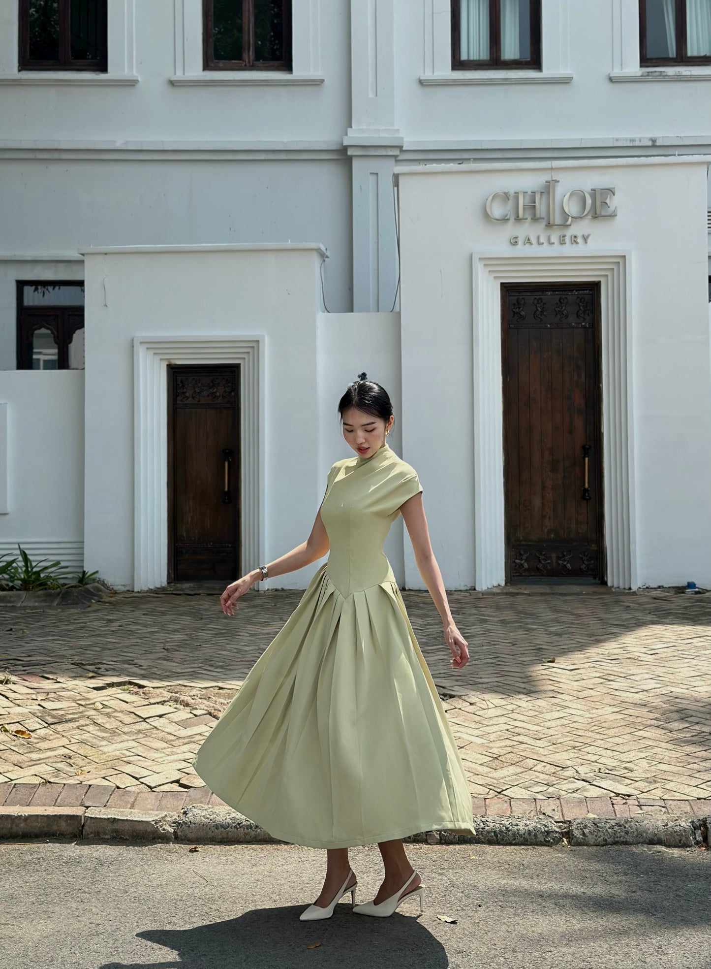 Oliver Pleated Midi Dress