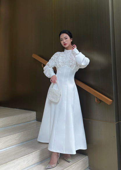 Emily Lace long sleeves Midi dress