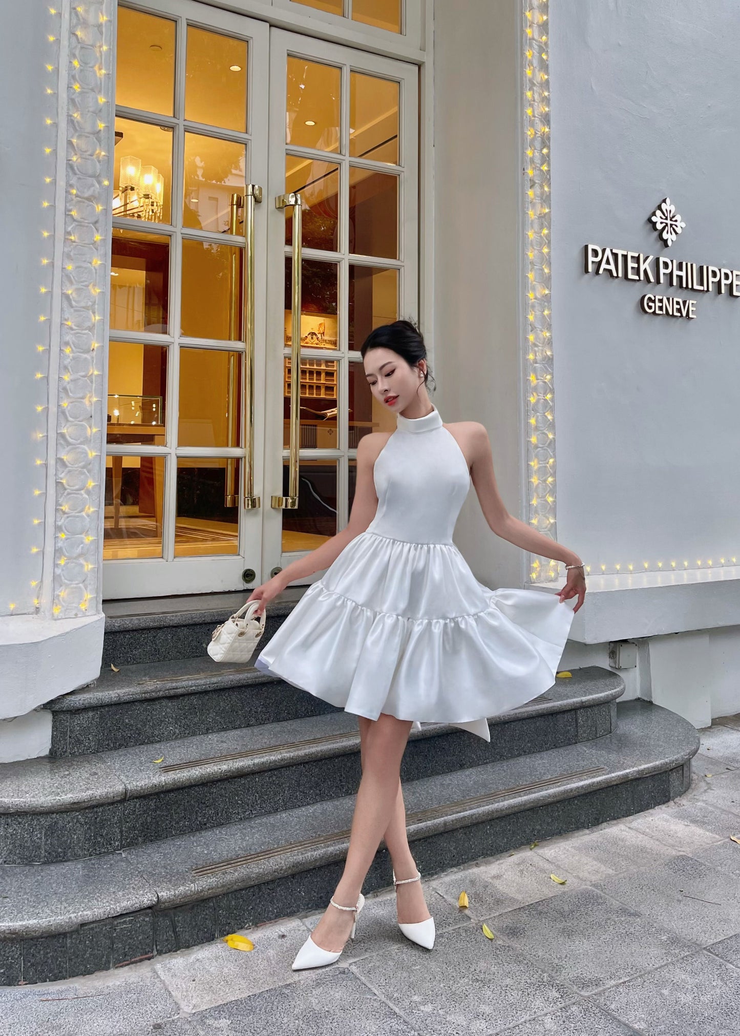 Layered Halter-neck Mini dress