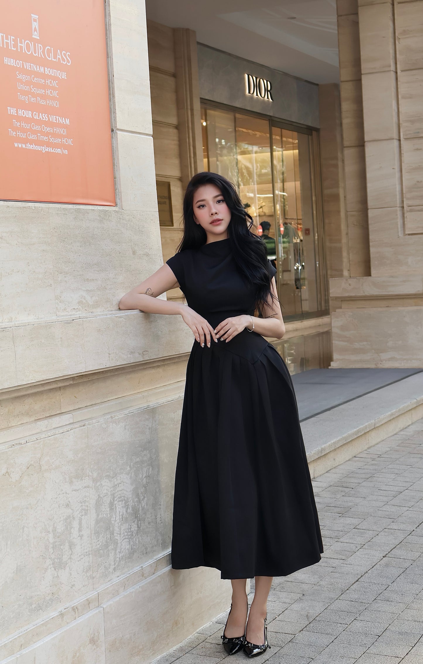 Oliver Pleated Midi Dress