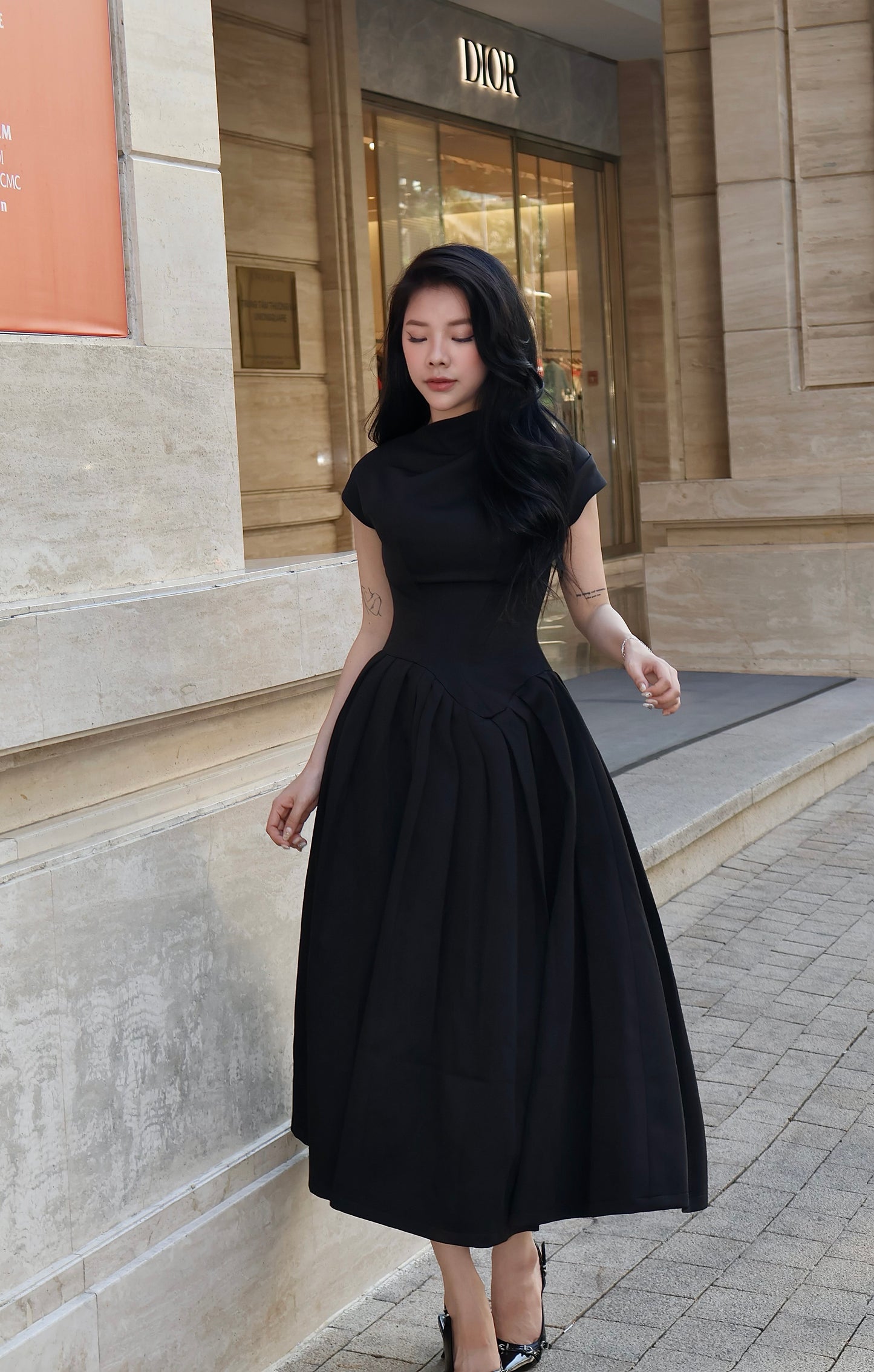 Oliver Pleated Midi Dress